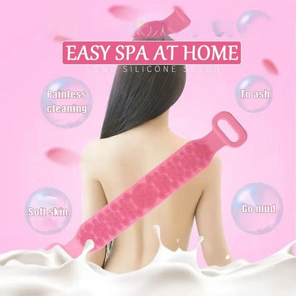 Body Silicone Brush Scrub Body Exfoliating Sponge Brush Bathroom Shower Back Brush Bath Scrub Clean Tool Stain Removal Bath Belt