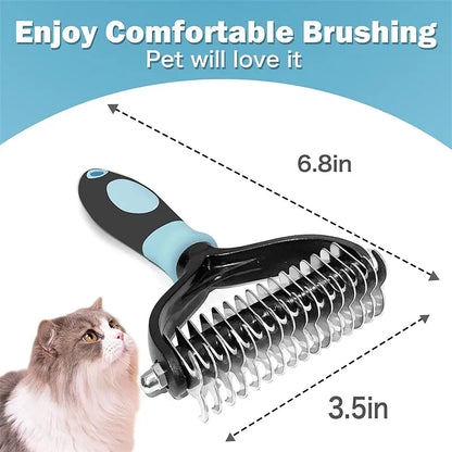 Brosse professionnelle de démêlage pour animaux de compagnie, peigne à 2 faces pour chien, brosse pour chat, râteau, outils de toilettage pour chiots, sous-poil, perte de poils volants