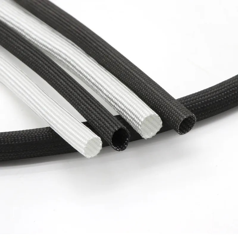 1/5M ID 1mm ~ 40 mm Braided Fiberglass Sleeve 600 Deg.C High Temperature Chemical Glass Fiber Tube Fiberglass Sleeving