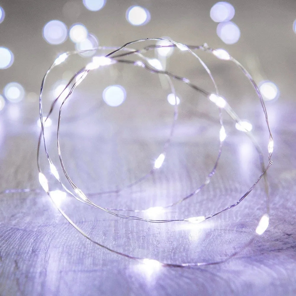 10/20/30M USB LED String Lights Copper Silver Wire Garland Light Waterproof Fairy Lights For Christmas Wedding Party Decoration