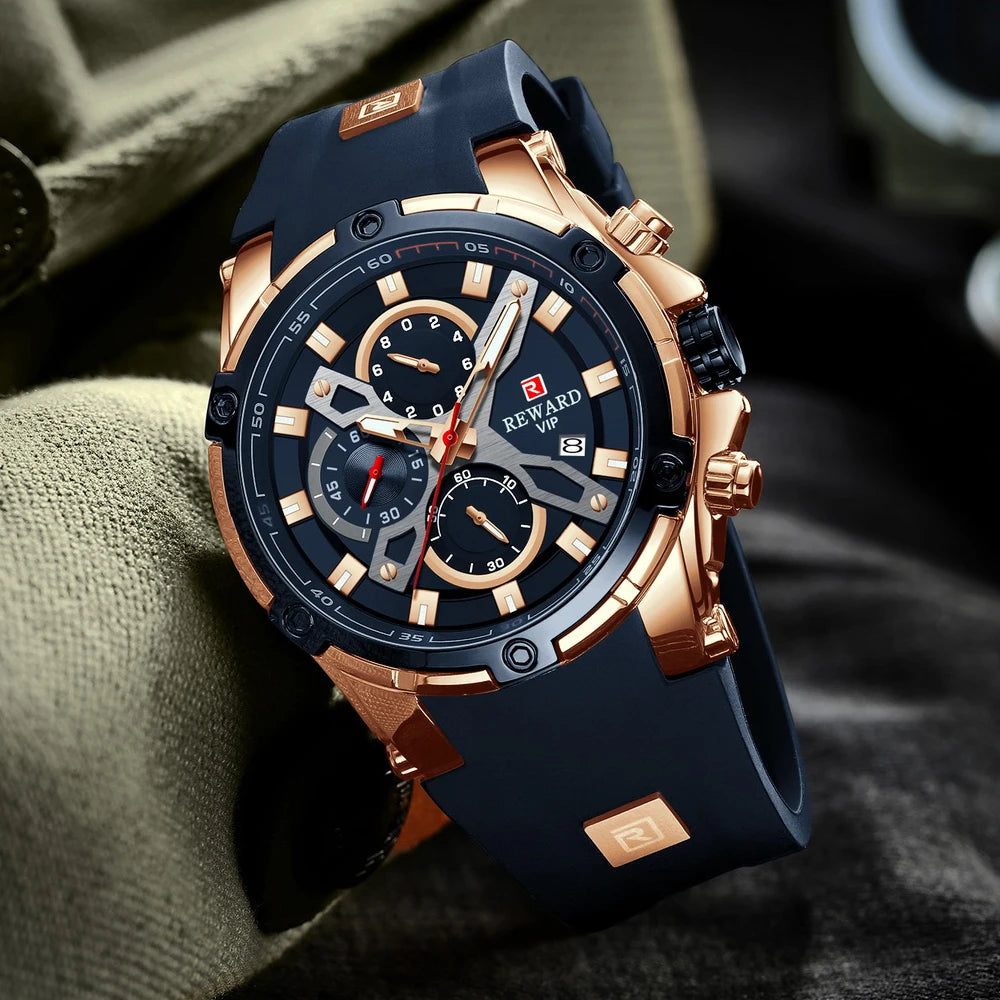 Mens Watches Blue Waterproof Top Luxury Brand Chronograph Sport Watch Quartz For Men Wristwatch Military Male