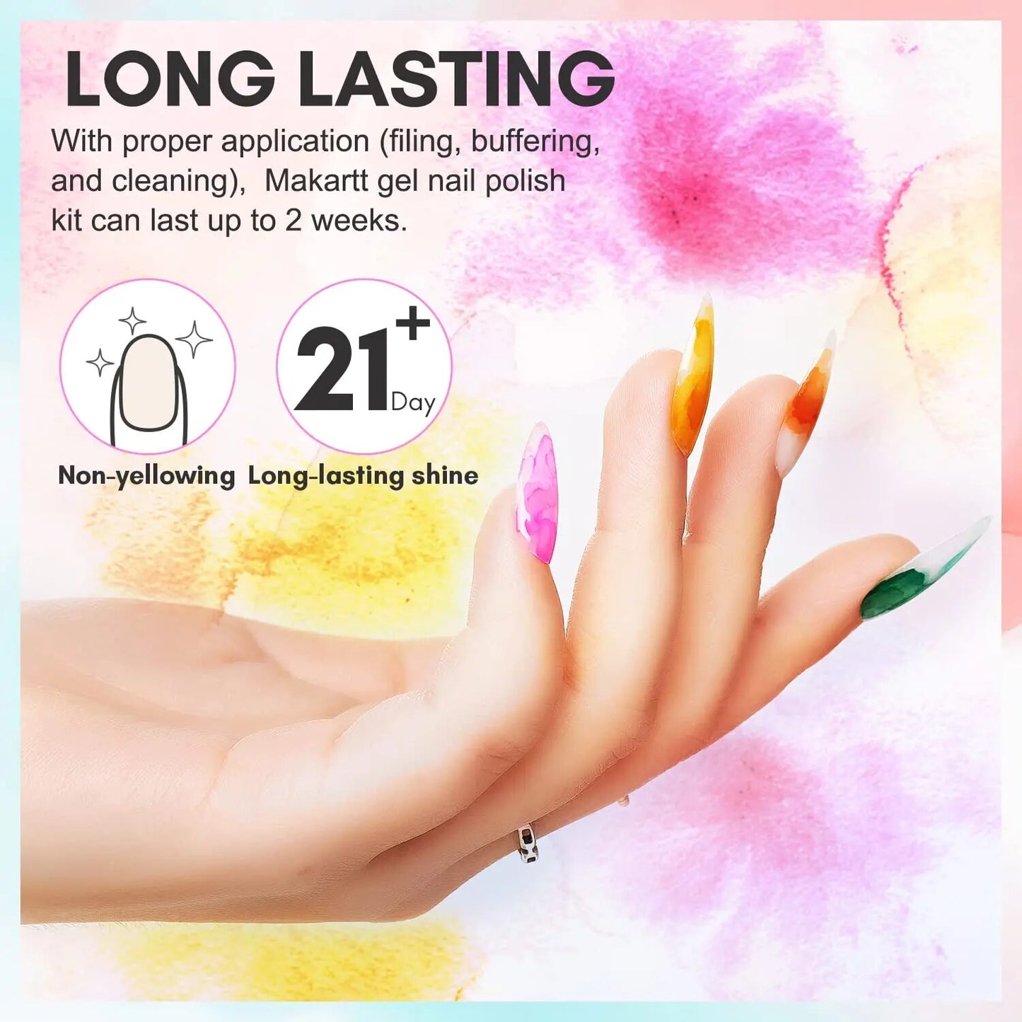 Makartt Marble Nail Polish,Blooming Gel Nail Polish Color Changing Nail Polish Alcohol Nail Ink Watercolor Blossom Gel Polish