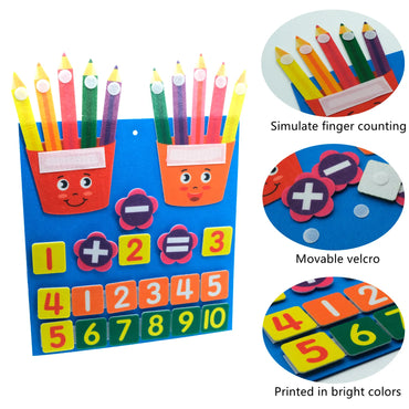 Kid Montessori Toys Felt Finger Numbers Math Toy Children Counting Early Learning For Toddlers Intelligence Develop 30*30cm