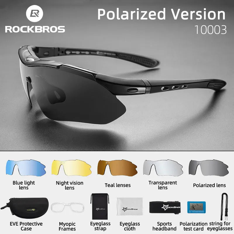 Cycling Polarized glasses Bike Photochromic Outdoor Sports Sunglasses MTB PC Goggles Eyewear 5/3 Lens Bicycle Accessory