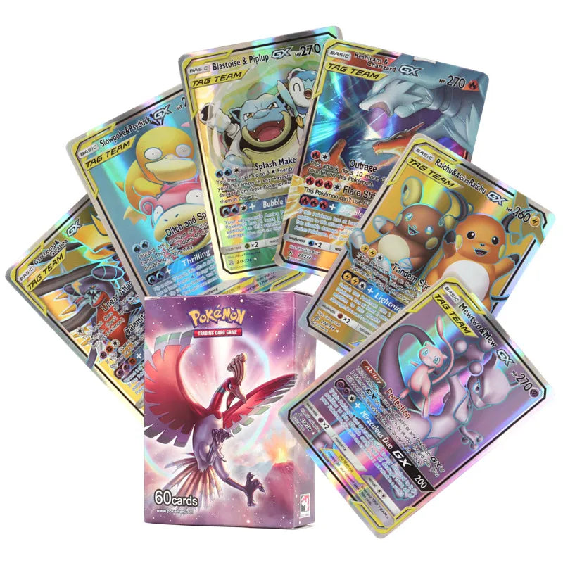 60/100Pcs Pokemon Cards Scarlet Violet EX Vstar Holographic English Letter Pokemon Rainbow Arceus Shiny trading card Kids Gift