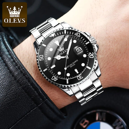 OLEVS Luxury Fashion Watch för män Business Vattentät Stor Urtavla Originalklockor Sport Herr Quartz Armbandsur Montre Homme