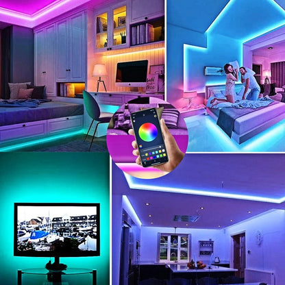 RGB LED Strip Lights Bluetooth TV Backlight 30m 1-5m 3535 Luces Para Habitacion LED Lights Christmas Strip for Home Decoration