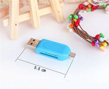 Micro USB Charger Converter 2 in 1 SD TF Card Reader Micro USB OTG Adapter for Samsung Android Phones Computer