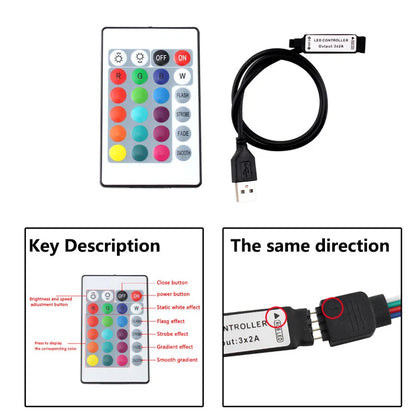 5V RGB LED Strip Light USB 5 V PC TV Backlight 2835 0.5m 1m 2m 3m 4m 5m 5 V Volt USB Led Strip RGB Lights Lamp Tape Diode Ribbon