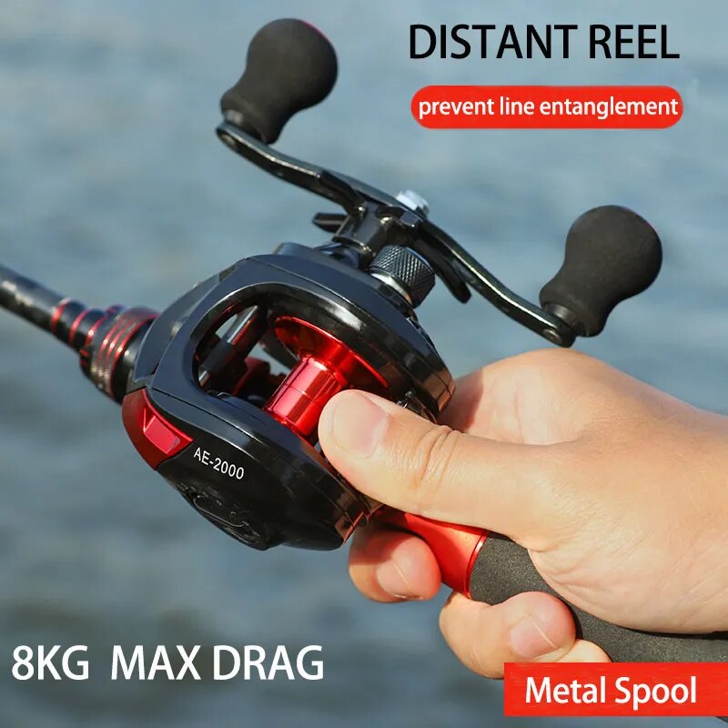 Baitcasting Reel 6.3/7.2:1 8KG Max Drag Fishing Reel For Bass in ocean environment 48 Hours Reel Fishing Accessories