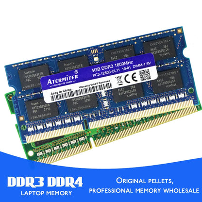 Atermiter DDR3 DDR4 PC3 PC4 16GB 8GB 4GB Laptop Ram 1066 1333MHz 1600 2400 2666 2133 DDR3L Sodimm Notebook Memory RAM