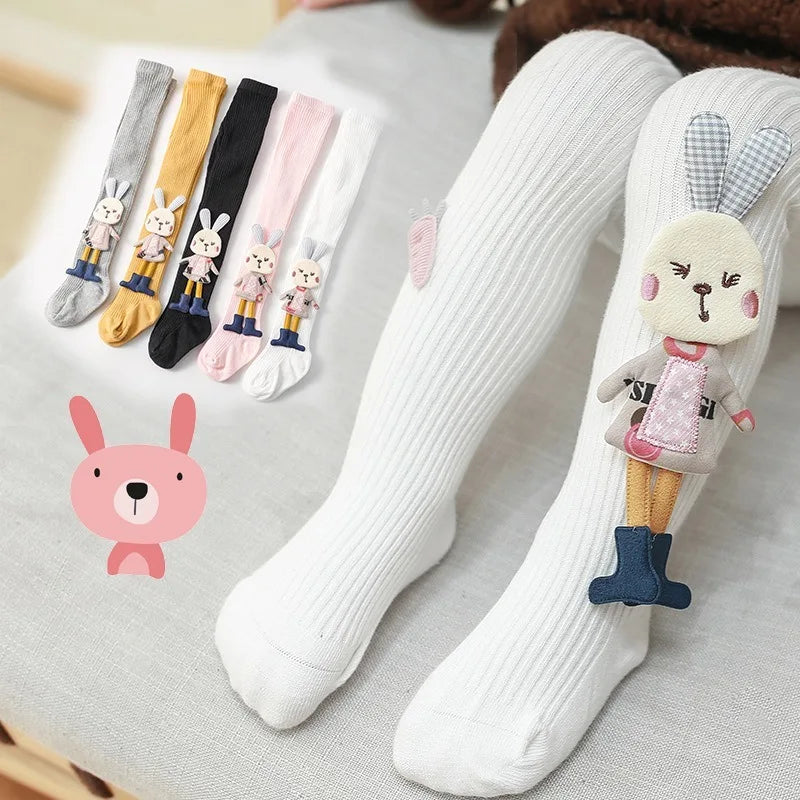 Baby Girl Tights Cartoon Stockings 3D Rabbit Cute Girls Pantyhose Cotton Autumn Winter Trousers Knitted Socks Pants 0-4 Years