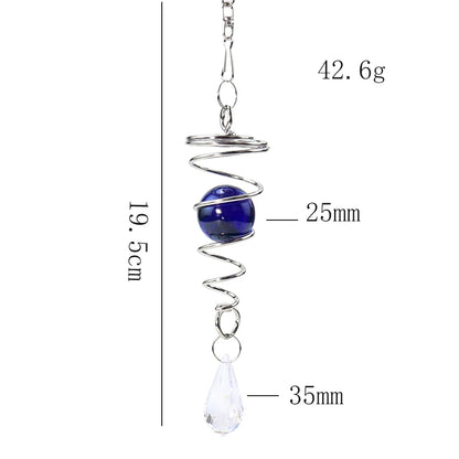 Roterande spiral medvind Spinner Chimes Kristallglas Kula Pendel Pendel Trädgård plantskola Fönsterhängande XMS Träddekorationer