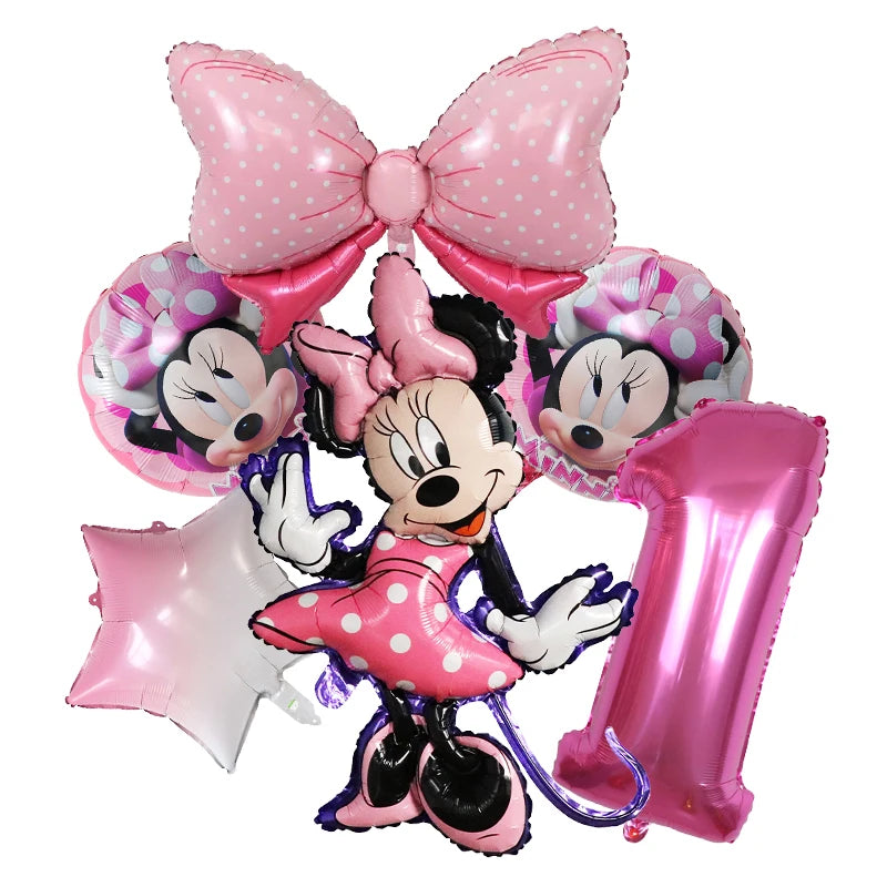 1set Disney Mickey Minnie Mouse Boys Girl Birthday Party Decor Kids Toys Ballon 1 2 3 4 5 6 7st Baby Shower Supplies Air Globos