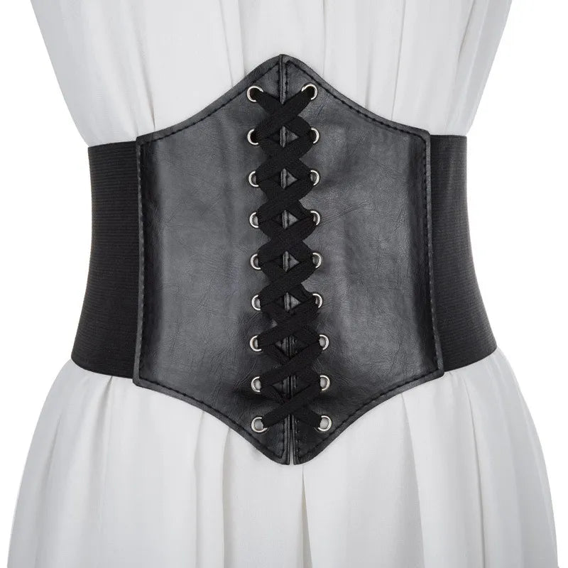 Corset large en cuir Pu pour femmes, ceintures amincissantes, élastique, taille haute, extensible, façonnant, Cinto Sobretudo Femme Fajas