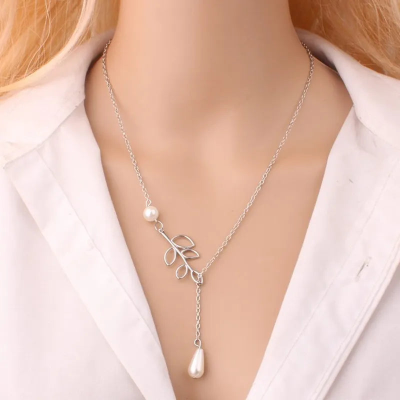 Inifity coeur hibou cristal croix feuille minimaliste clavicule pendentifs colliers pour femmes bijoux oiseau perle chaîne cou Collares