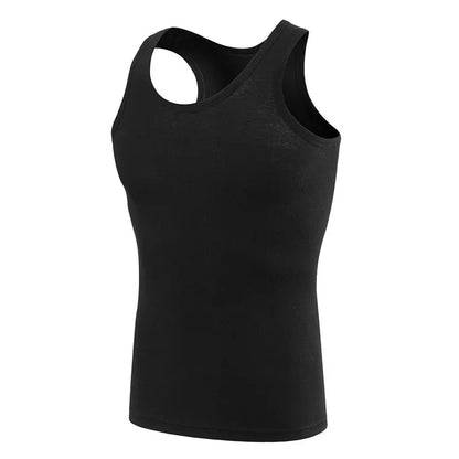 Four Seasons Men Pure Cotton Vest Youth Fit Sports Fitness Middle-aged Casual Sleeveless Top