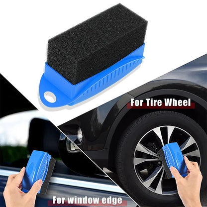 Brosse éponge de polissage de roues de voiture avec couvercle, ABS, lavage, nettoyage, Contour des pneus, tampons applicateurs, accessoires de détail