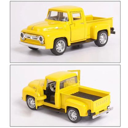 Classic Pickups Truck Car Model 1:32 Scale Pull Back Alloy Diecast & Toys Vehicle Christmas Collection Toy Car For Boys Children