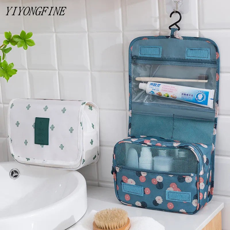 Sac à cosmétiques à crochet en Nylon, sac de maquillage pour femmes, pochette de rangement d'articles de toilette de grande capacité, organisateur de maquillage de voyage, sacs de beauté imperméables