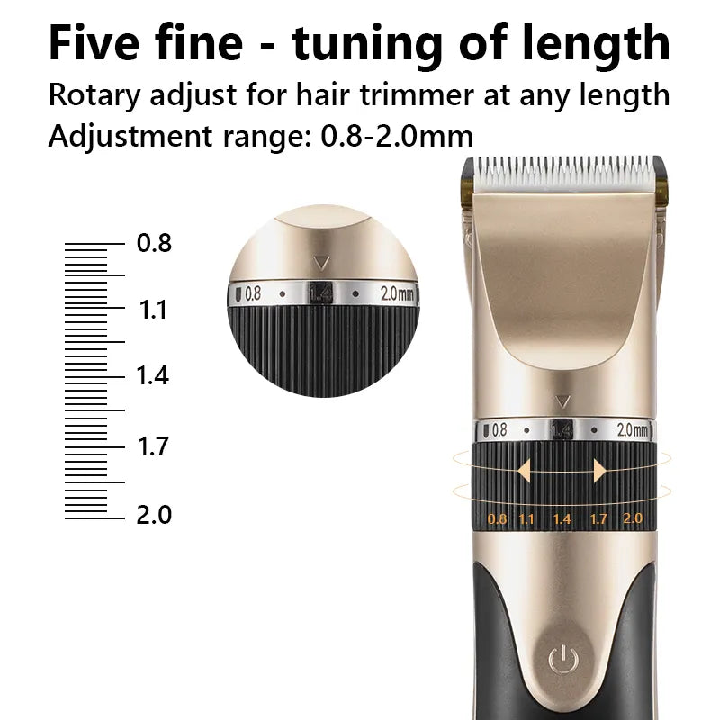 Tondeuse à cheveux professionnelle pour hommes, tondeuse à barbe, Rechargeable, lame en céramique, faible bruit, coupe de cheveux pour adultes et enfants