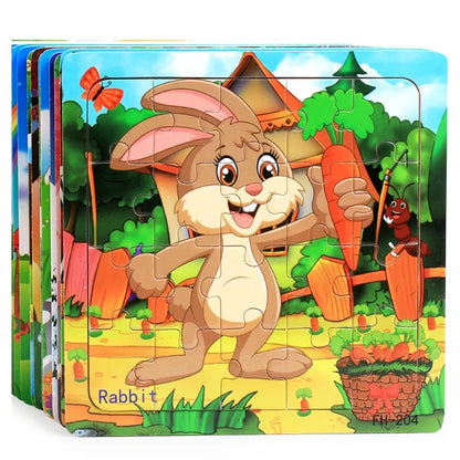 Puzzle 3d Montessori, 20 pièces, véhicule Animal de dessin animé, jeu de Puzzle en bois, jouets éducatifs d'apprentissage précoce pour enfants, nouvelle collection