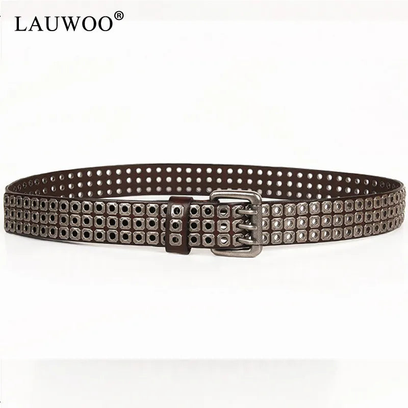 Heavy Metal Punk Belt Genuine Leather Hip Hop Belts For Men Cross Rivet Jeans belt male Strap Ceinture Homme designer belt