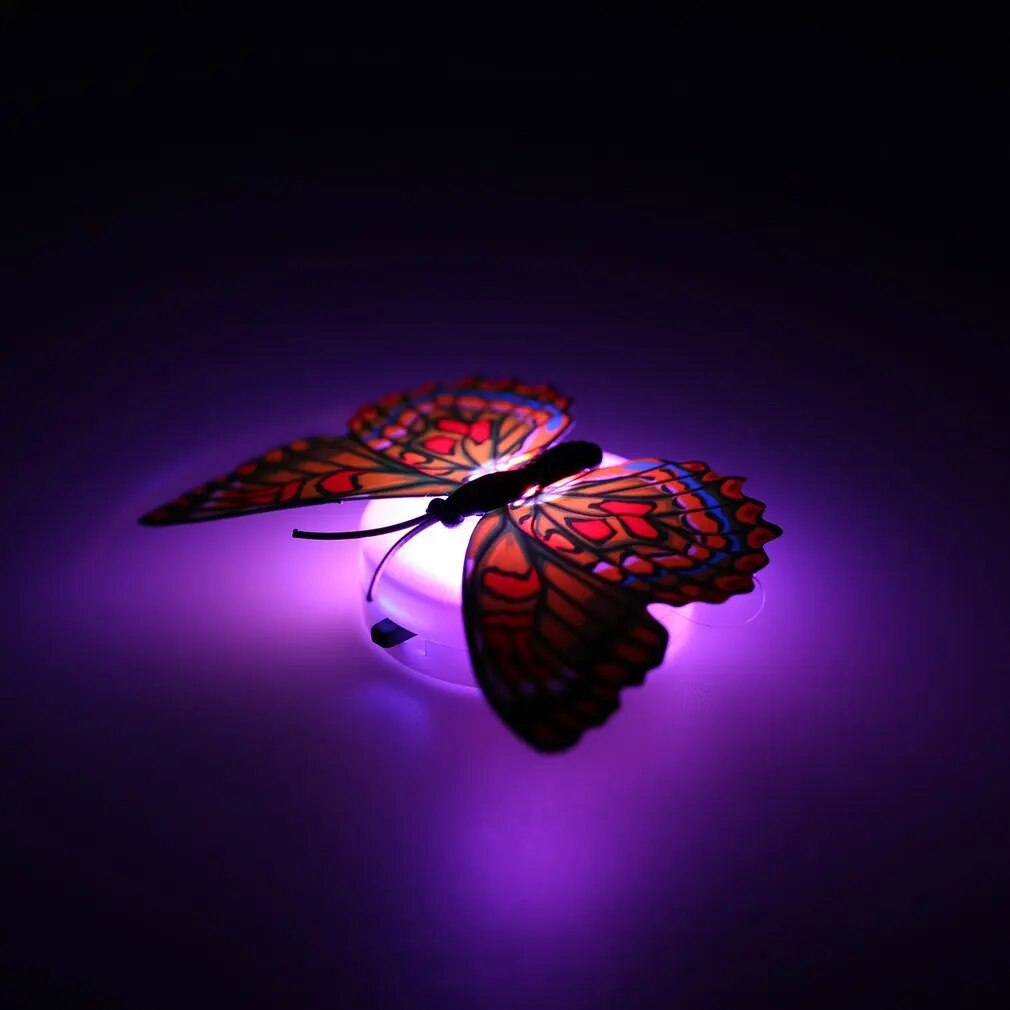 Butterfly Night Lights Pasteable 3D Butterfly Wall Stickers Lamps 1/5PCS Home Decoration DIY Living Room Wall Sticker Lighting