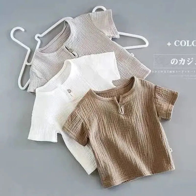 1 à 8 ans 2 pièces/ensemble coton et lin rétro enfants vêtements costumes garçons filles vêtements ensembles bébé filles vêtements