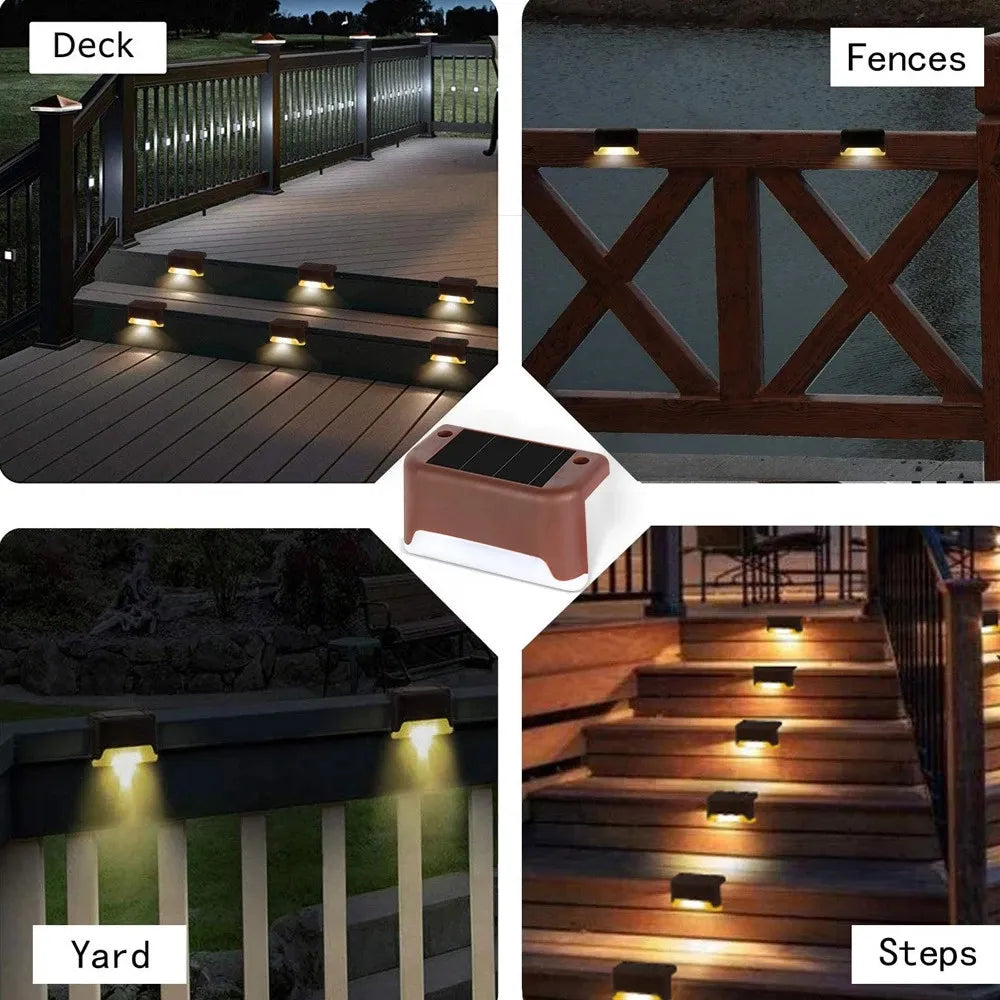 Warm White LED Solar Step Lamp Patio Stair Light Waterproof Garden decoration outdoor Balcony Lights Pathway light for fence