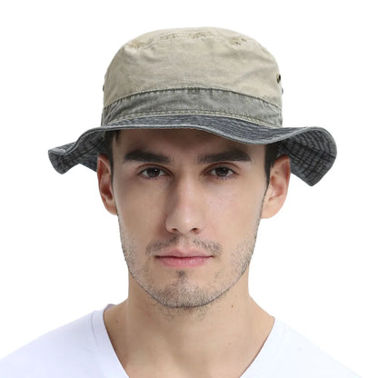 Chapeaux seau Bob d'été pour hommes, Panama, pêche en plein air, chapeau à large bord, casquette de Protection solaire, chasse pour hommes, coton