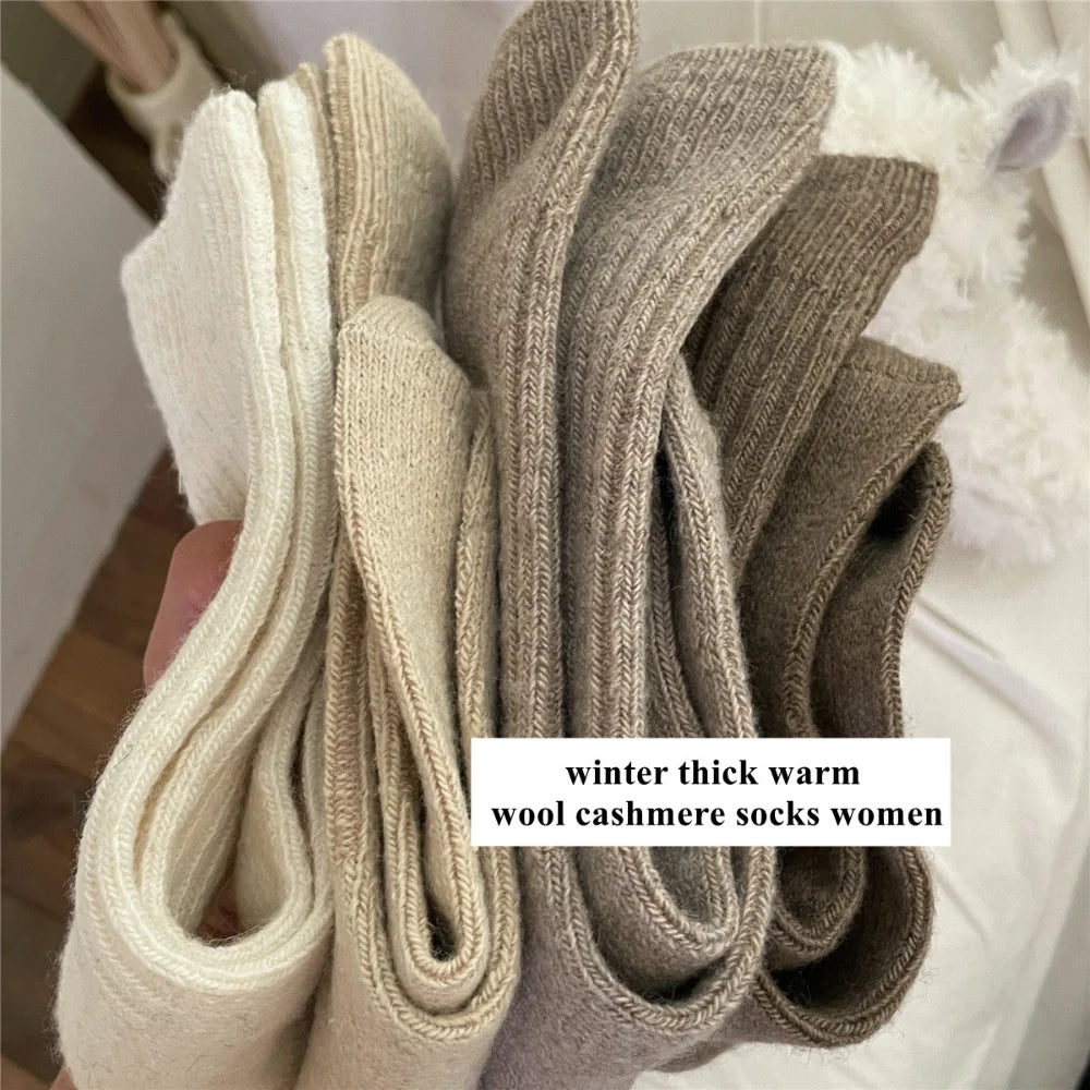 Wool Cashmere Thermal Long Sock for Women Homewear Sleeping Thicken Warm Crew Socks Women Socks Autumn Winter Calcetines Mujer