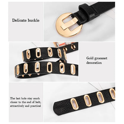 Nouveau Grunge femmes ceinture trou réglable Grunge Punk ceintures pour femmes alliage boucle ardillon en cuir PU ceinture