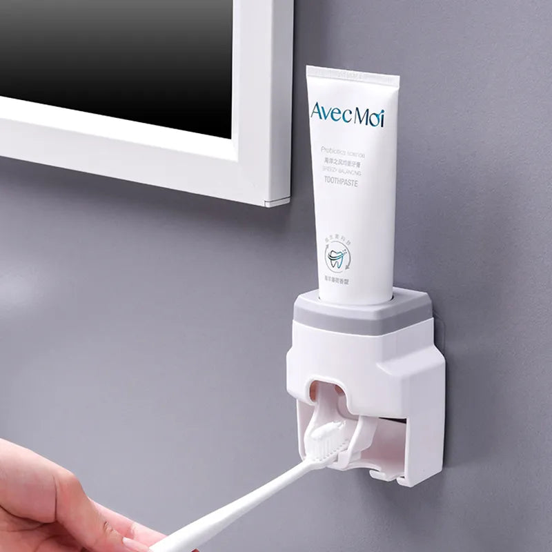 Distributeur automatique de dentifrice mural créatif et petit porte-brosse à dents, presse-dentifrice pour douche familiale, salle de bain