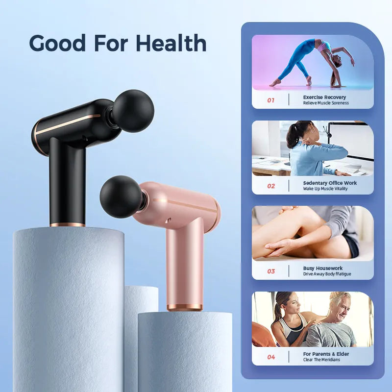 Massage Gun Portable Percussion Pistol Massager For Body Neck Deep Tissue Muscle Relaxation Gout Pain Relief Fitness