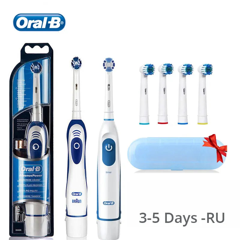 Oral B eltandborste rotation rena tänder vuxen tandborste DB4010 elektrisk tandborste med 4 extra ersättningshuvuden