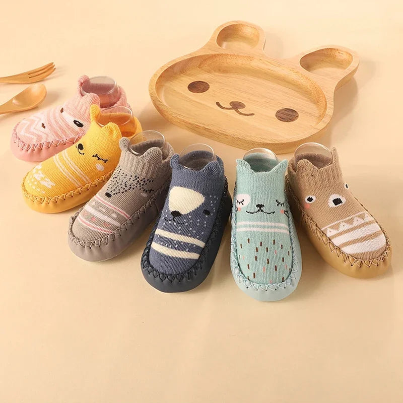 New Born Baby Socks with Rubber Soles Infant Baby Girls Boys Shoes Spring Autumn Baby Floor Socks Anti Slip Soft Sole Sock