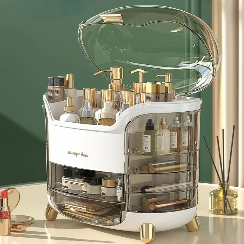 Bathroom Dressing Table Sundries Container Transparent Desk Makeup Organizer Box Large Capacity Cosmetic Jewelry Storage Drawer