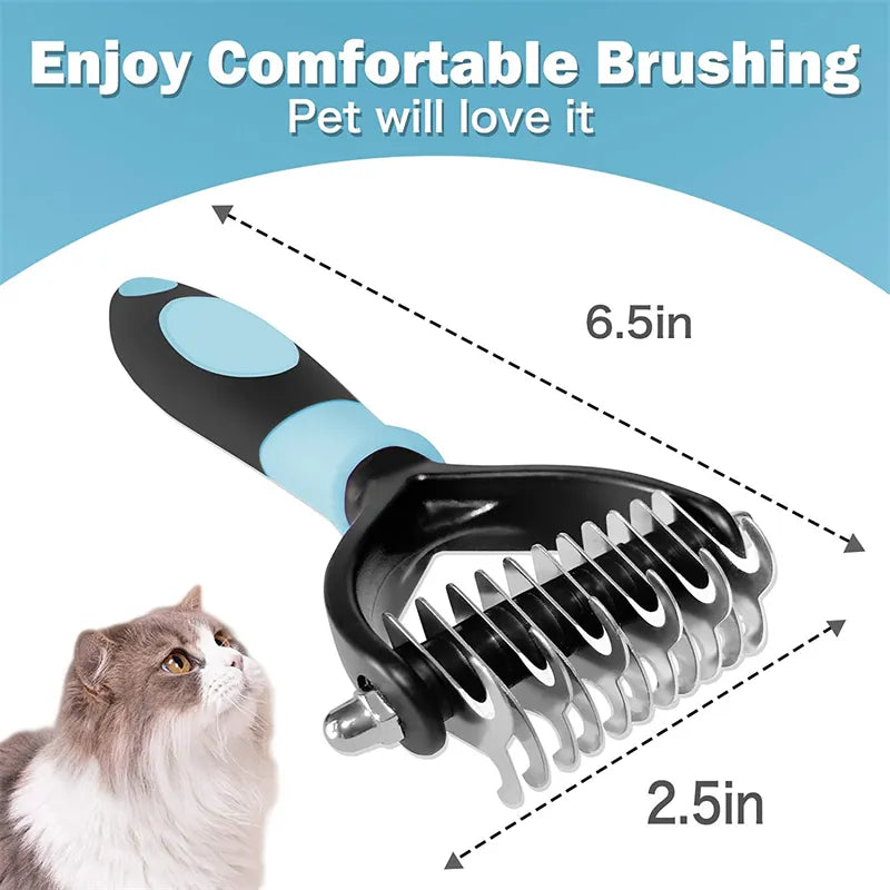 Brosse professionnelle de démêlage pour animaux de compagnie, peigne à 2 faces pour chien, brosse pour chat, râteau, outils de toilettage pour chiots, sous-poil, perte de poils volants