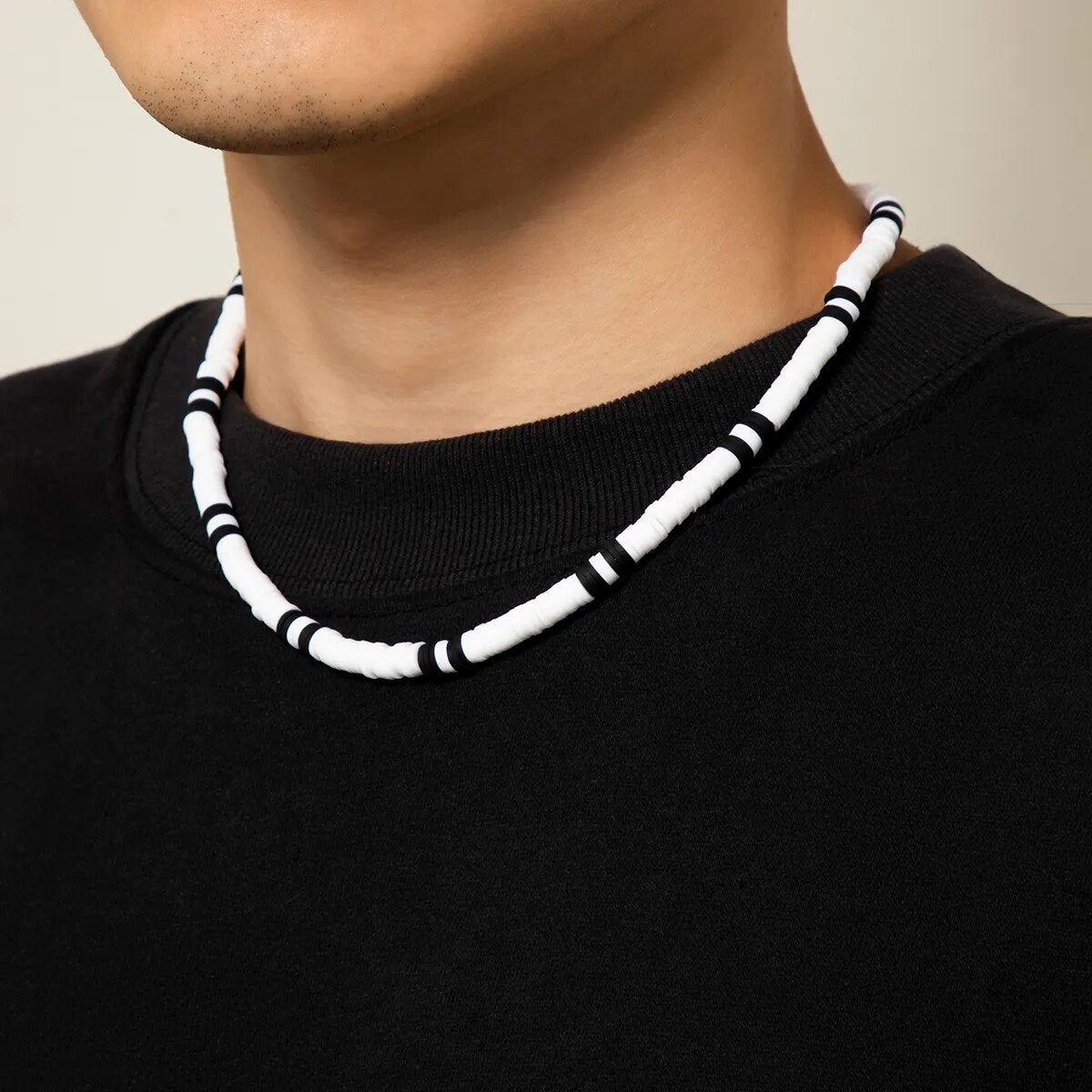 Polymer Clay White/Black Short Choker Necklace for Men/Women Punk New Necklace Fashion Jewelry for Neck Collar Trendy Girl Gift