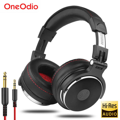 Wired Professional Studio Pro DJ Headphones With Microphone Over Ear HiFi Monitor Music Headset Earphone For Phone PC