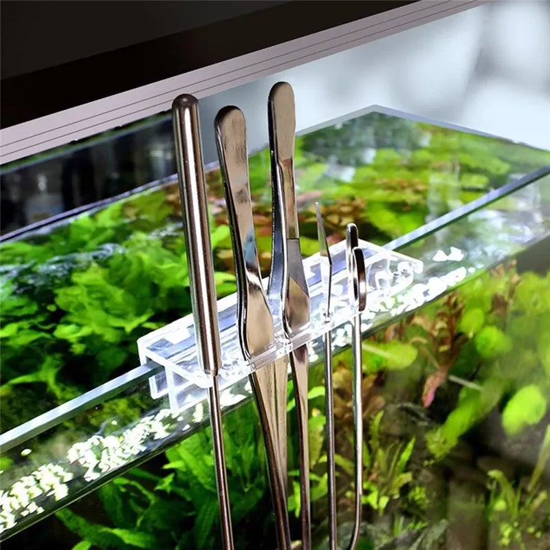 Aquarium Scissor Tweezer Tools Fish Tank Plants Wave Scissors Grass Stainless Cleaning Tools Storage Holder Aquarium Accessories