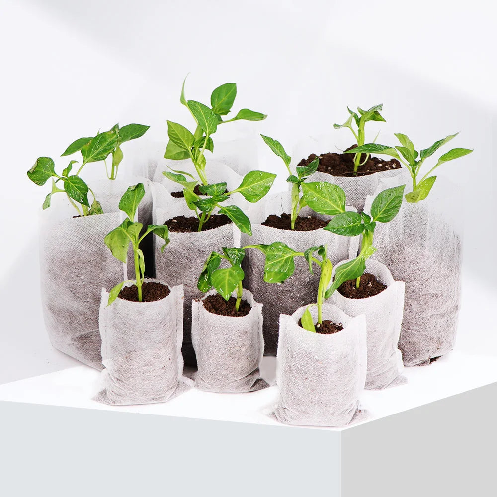 Biodegradable Nonwoven Fabric Nursery Plant Grow Bags Seedling Growing Planter Planting Pots Garden Eco-Friendly Ventilate Bag