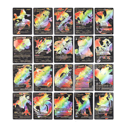 55PCS/SET PVC English Rainbow Gold/Silver/Black POKEMON Card Anime Cartoon Game Collection Cards Children's Toy Gift