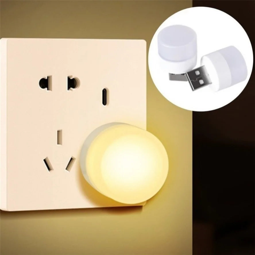 5 Pcs USB LED Plug Lamp 1W Super Bright Eye Protection USB Book Light Computer Mobile Power Charging USB LED Night Light