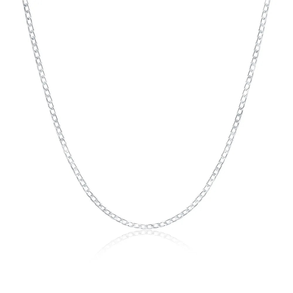 Collier en argent Sterling 925 pour hommes et femmes, 2/4/6/8/10/12MM, 40-75cm, chaîne faciale, fermoir à homard, bijoux de fiançailles, cadeaux