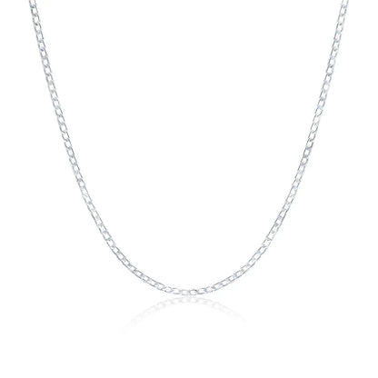 Collier en argent Sterling 925 pour hommes et femmes, 2/4/6/8/10/12MM, 40-75cm, chaîne faciale, fermoir à homard, bijoux de fiançailles, cadeaux