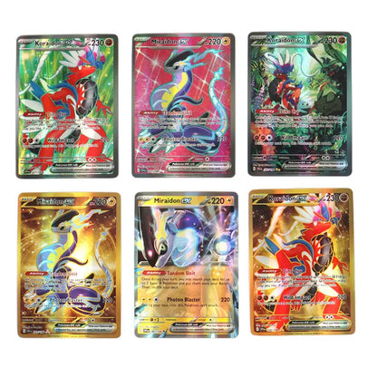 60/100Pcs Pokemon Cards Scarlet Violet EX Vstar Holographic English Letter Pokemon Rainbow Arceus Shiny trading card Kids Gift