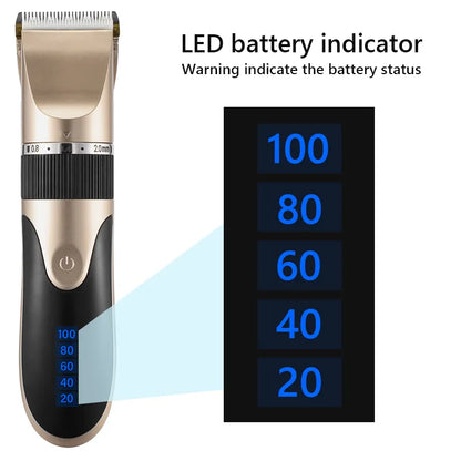 Tondeuse à cheveux professionnelle pour hommes, tondeuse à barbe, Rechargeable, lame en céramique, faible bruit, coupe de cheveux pour adultes et enfants