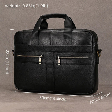 Newsbirds Black Men Briefcase Case Doctor Layer Business Office Man Laptop Bags Genuine Leather Computer Bags Men Male Bag